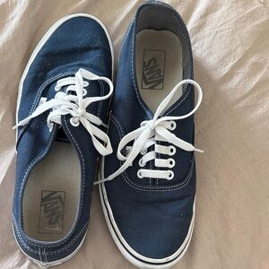 Vans Navy Canvas Low-Top Sneakers with White Laces